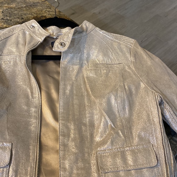 Leather metallic Bebe jacket size small - Picture 5 of 5
